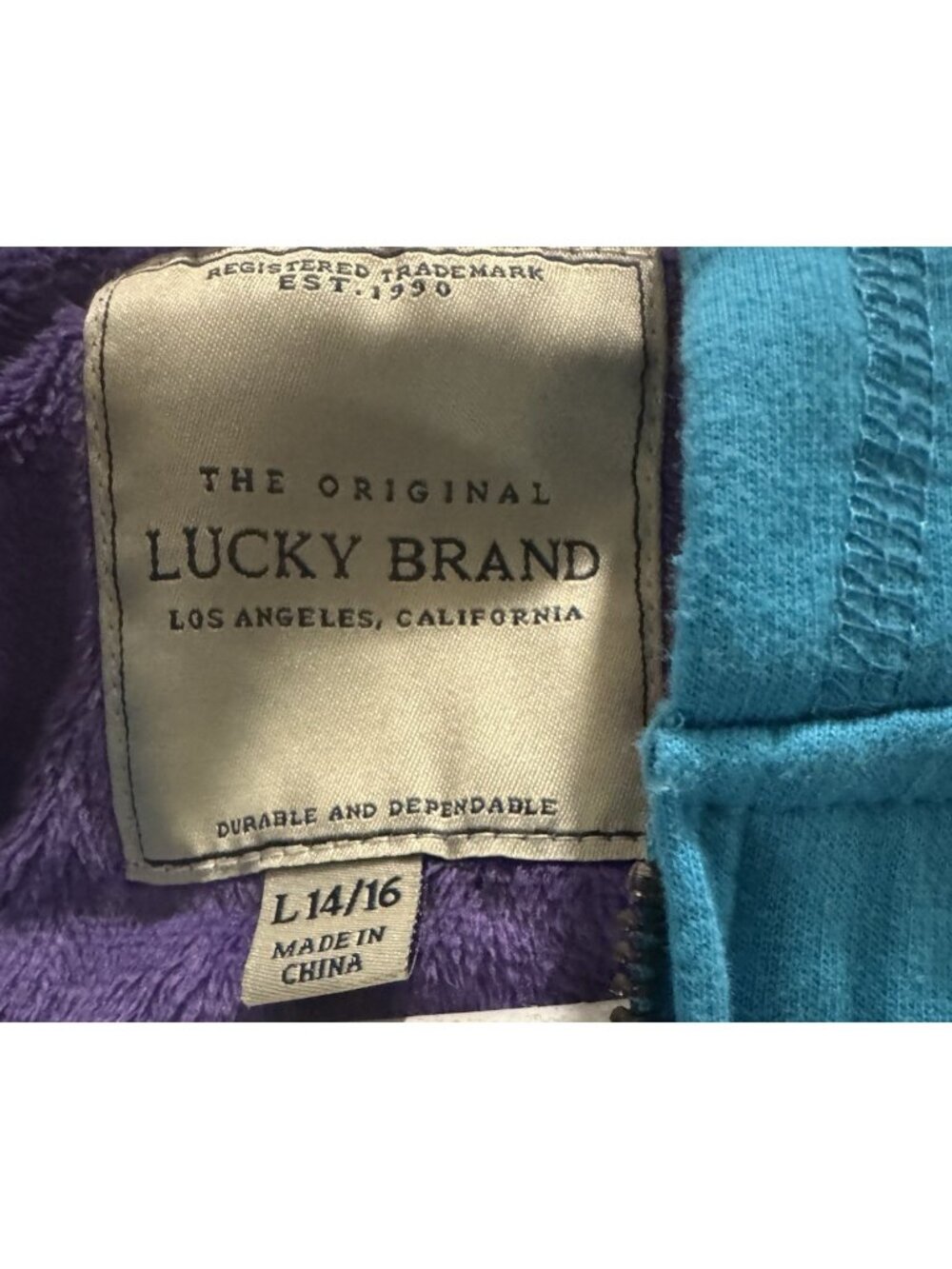 Lucky Brand Girls Hoodie Sweater  Full Zip Fleece Lined Multicolor Size 14/16 - Picture 7 of 7